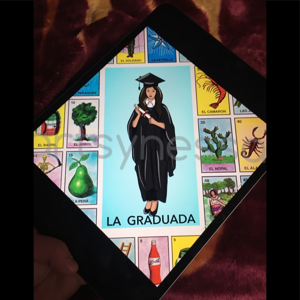 Loteria Themed Graduation Cap Topper